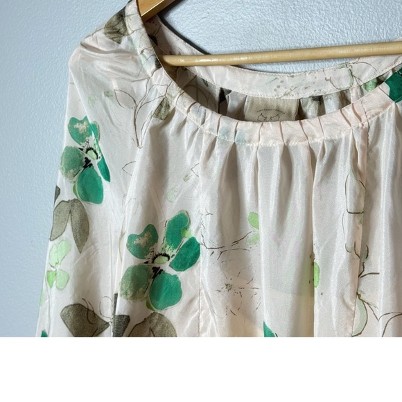 Anthropologie Vanessa Virginia Silk Dress Rainforest High Low Hem Cream Ivory - Picture 6 of 16